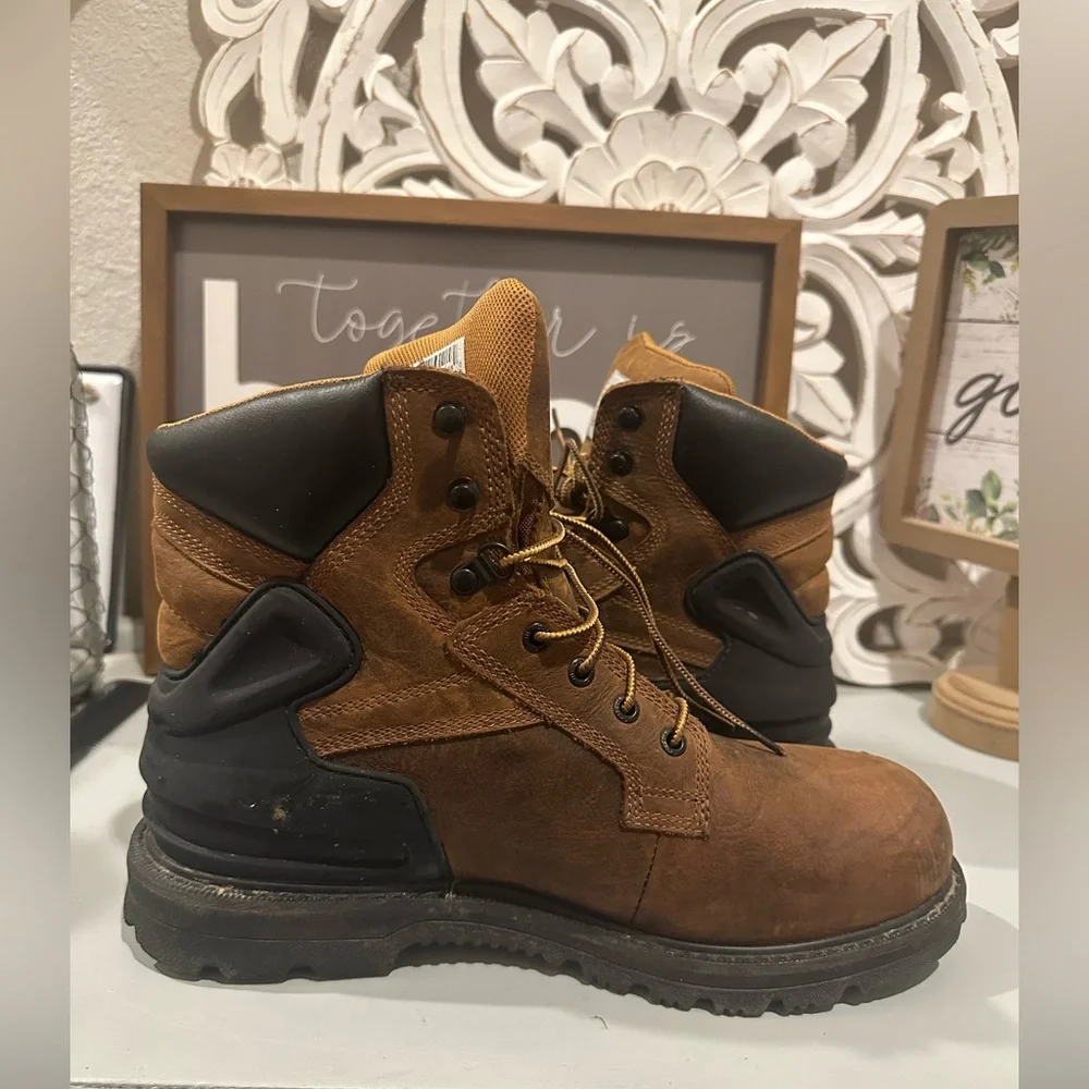 Carhartt Men's Brown Work Boots - Durable Leather Safety Boots